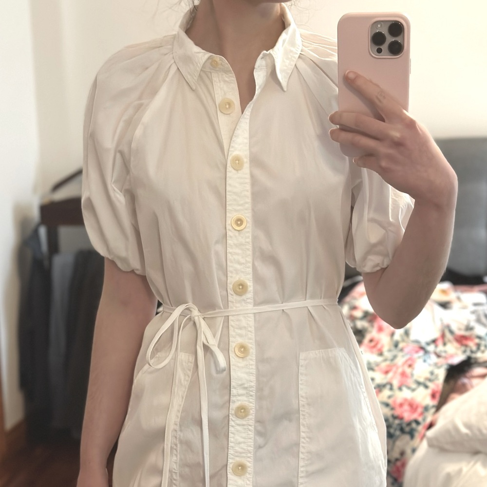 J Crew Puff Sleeve Shirtdress NWOT